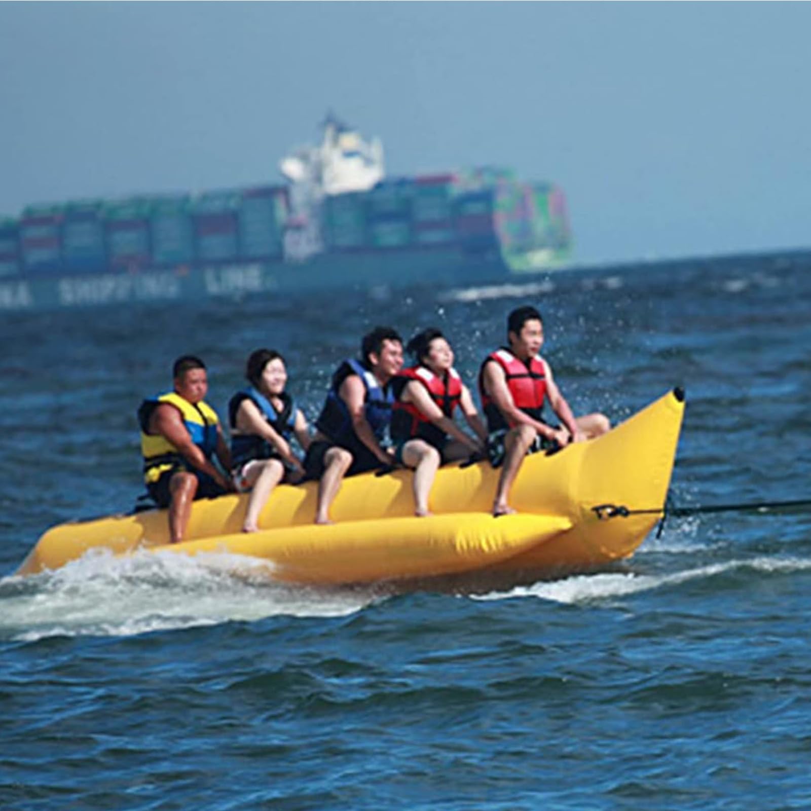 Bateau banane gonflable remorqué pour sports nautiques, convient pour adultes et enfants, parfait pour le surf aquatique, capacité de 3 personnes