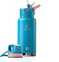 Vista 33 de Botella de agua aislada Ideus 12oz, botella de agua aislada de acero inoxidable para la escuela, botellas aisladas con popotes a prueba de fugas