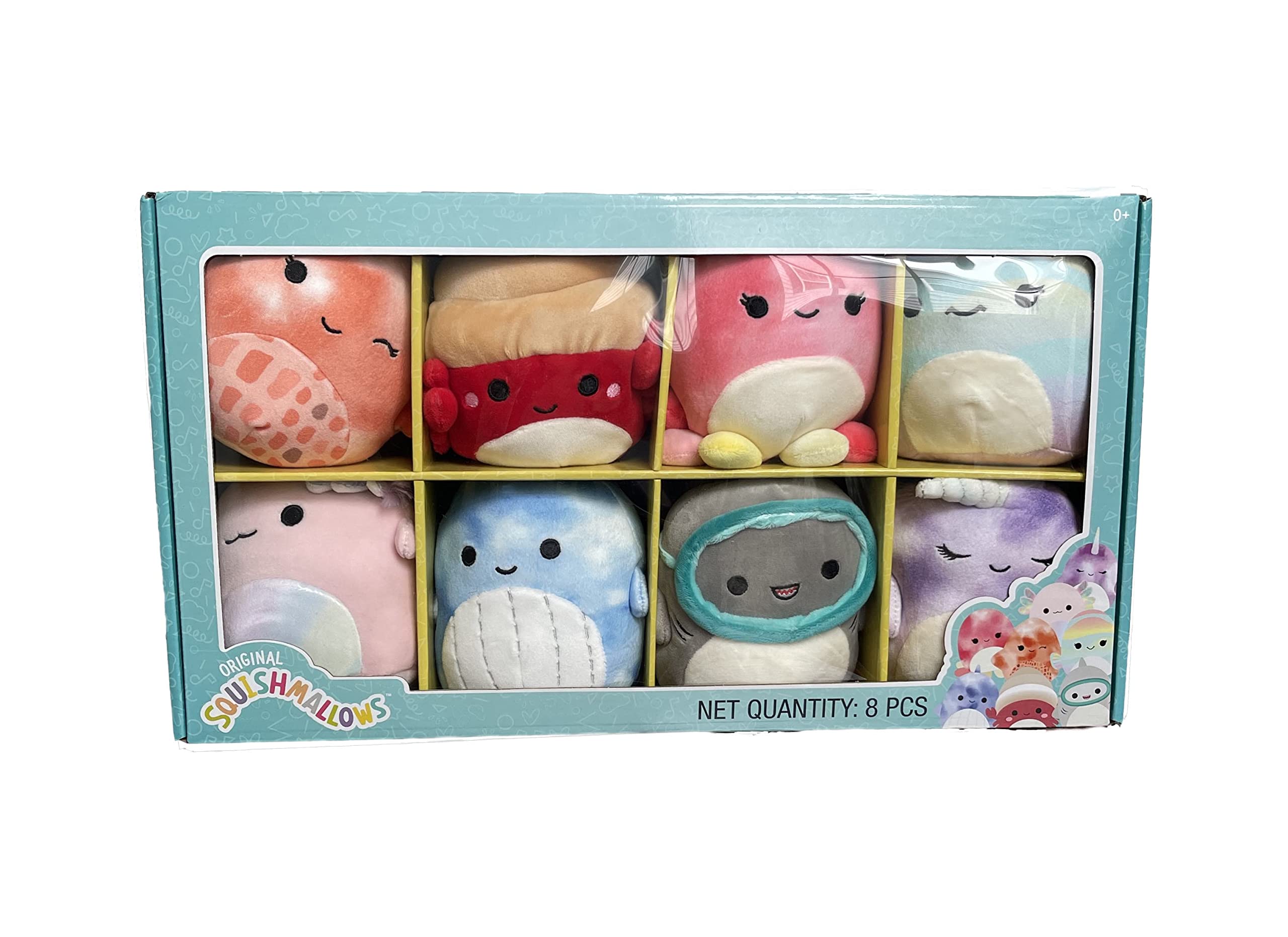 Squishmallows Official Kellytoy Set of 8 5 inch Sea Squishmallows