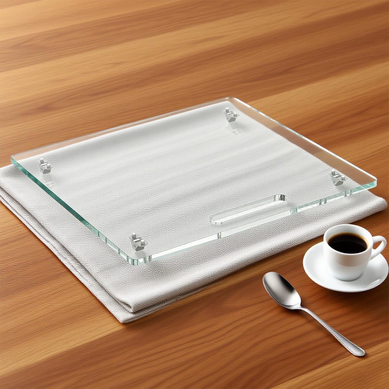 Posavasos de cajón para encimera de | Bandeja deslizante de acrílico para con ruedas de goma - 35 x 33 cm Organizador de tabla de ruedas para electrodomésticos de cocina | Para