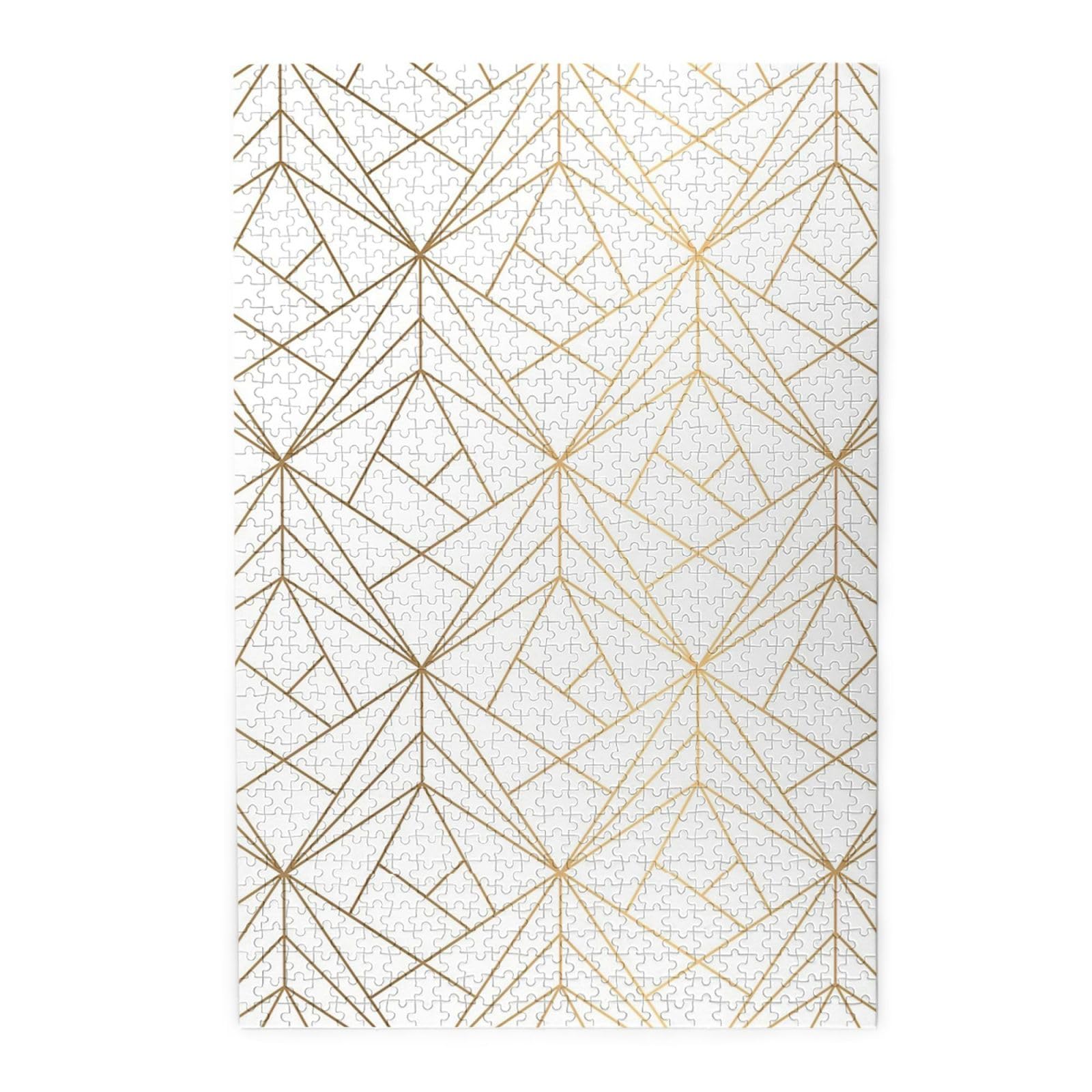 Motivo geometrico dorato con riflessi bianchi, puzzle da 1000 pezzi per adulti, puzzle impegnativi, puzzle a incastro