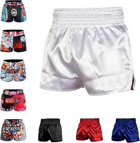 ROAR-INT Pantalones cortos de Muay Thai para niños, artes marciales, MMA Kickboxing, pantalones cortos para niños y niñas