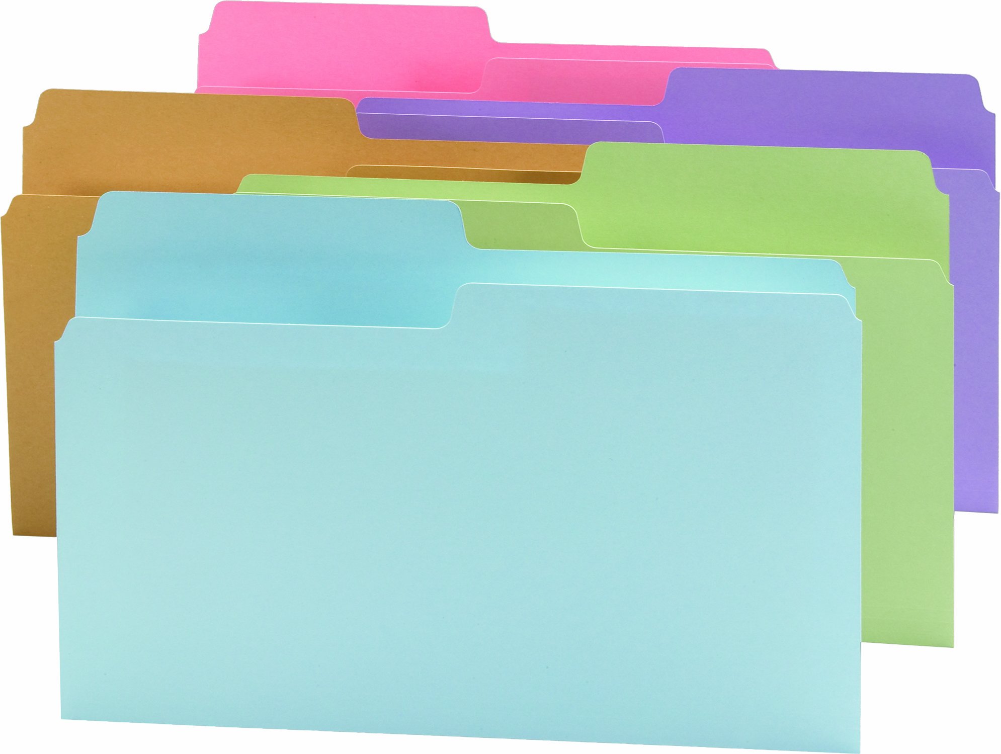 Smead SuperTab 15906 Lever Arch File - Oversized Tabs - Legal Size, Assorted Pastel Colours - 100 per Box