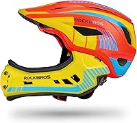 Vista 8 de ROCKBROS Casco integral para niños Cascos de bicicleta para niños Casco ligero de bicicleta de montaña para niños pequeños Desmontable para MTB BMX