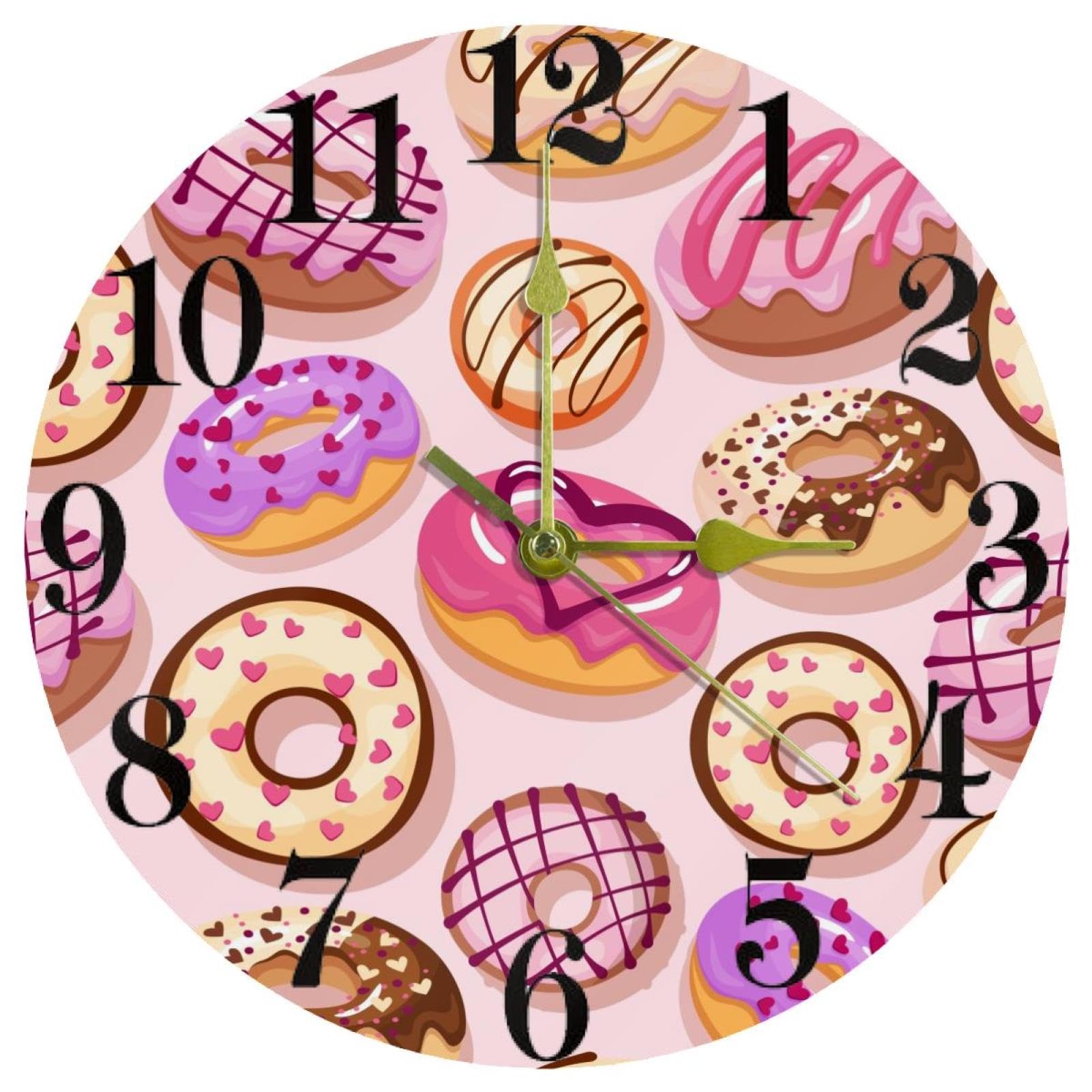 Horloge ronde donuts pour une cuisine conviviale et des matins dynamiques en famille