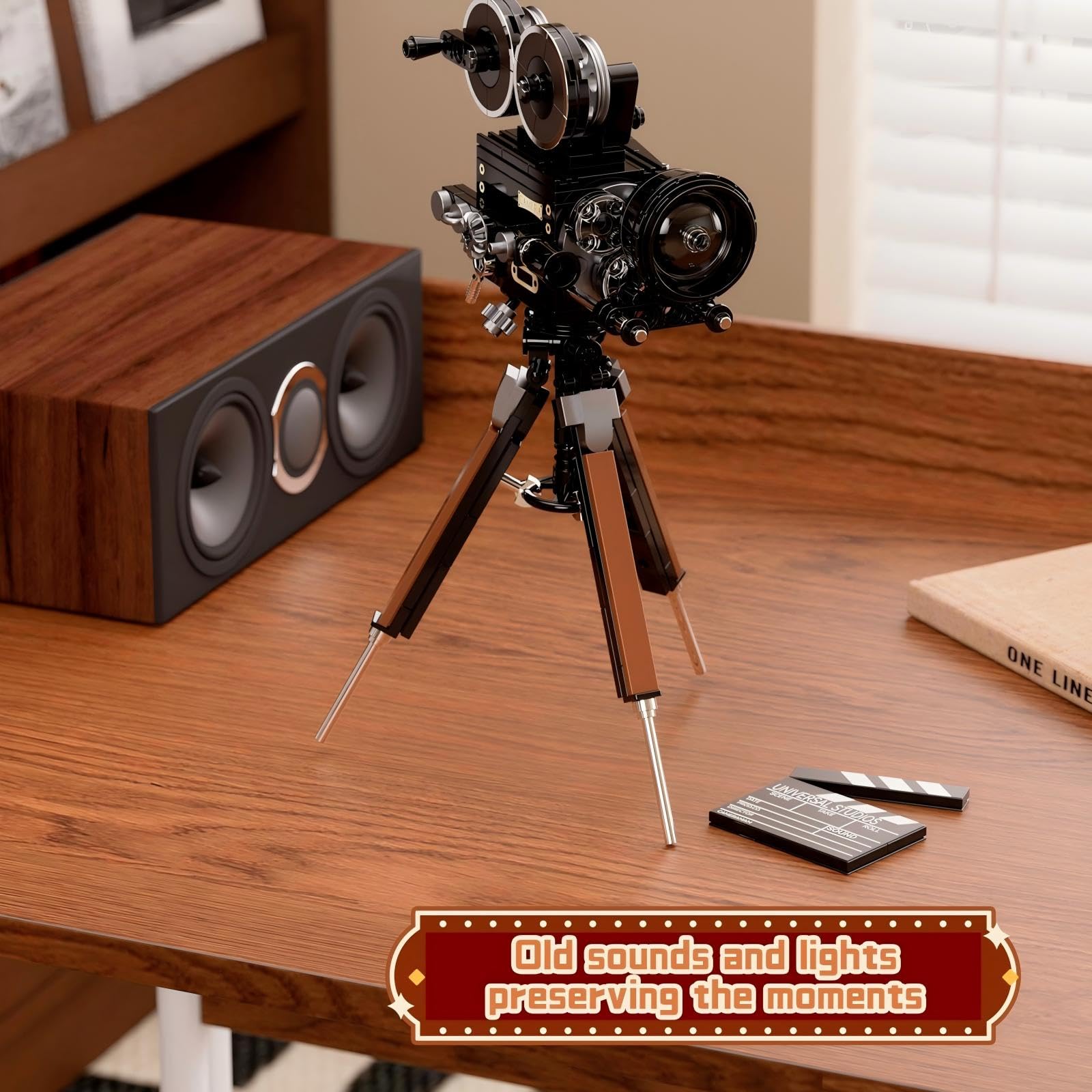 MEIEST Adult Retro Trinkets Building Blocks Set,Cute Vintage Collection Particle Construction Building Bricks,Creative Gift Home Office Decor (Vintage Film Projector) - Image 2