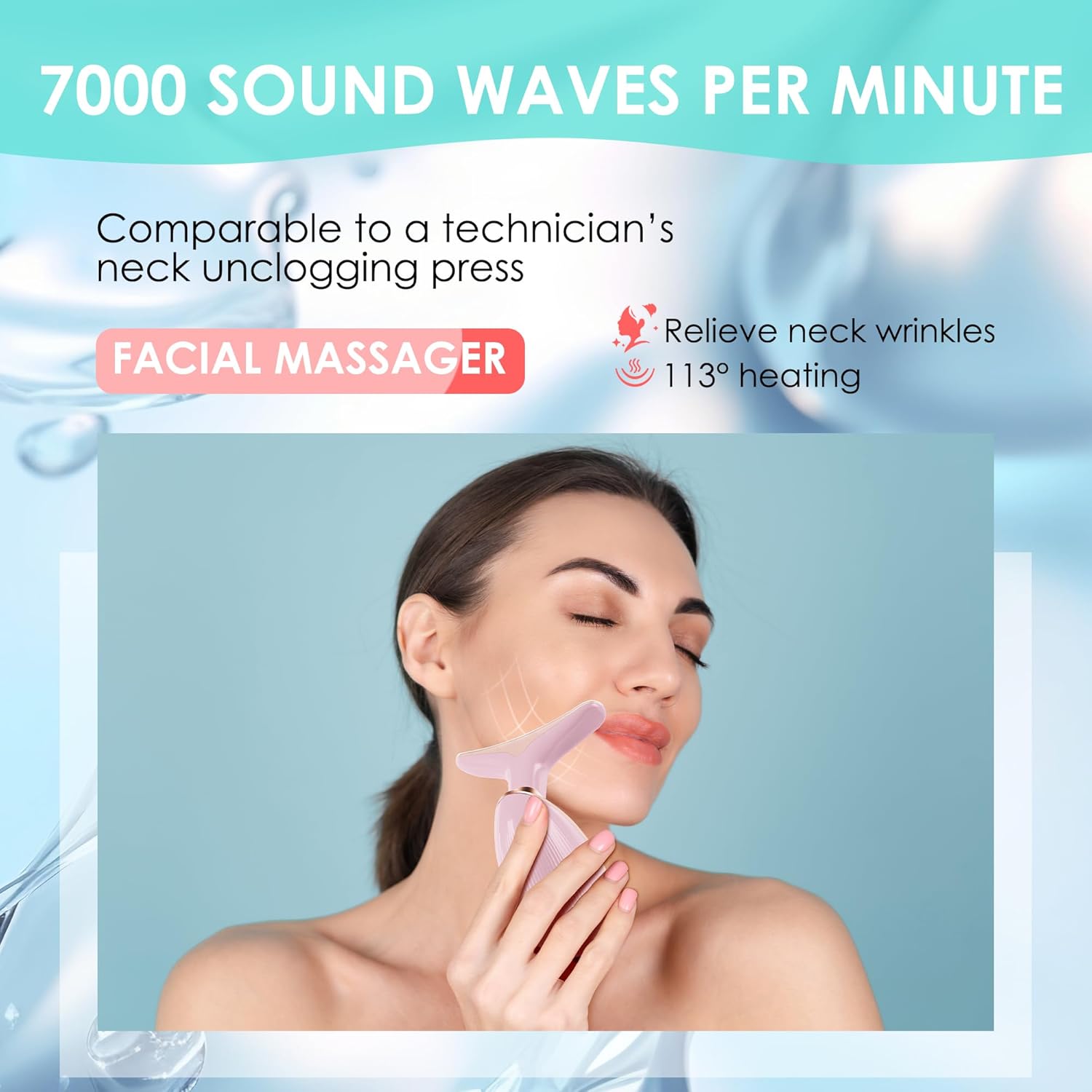 Facial Massager Red-Light-Therapy-for-Face and Neck, Face 𝖲 culpting Wand with 7 Color - Birthday, Christmas, Mothers Day, Valentines Day Gifts for Her Women Mom Best Friend Wife Teacher (Rose Gold) - Image 6