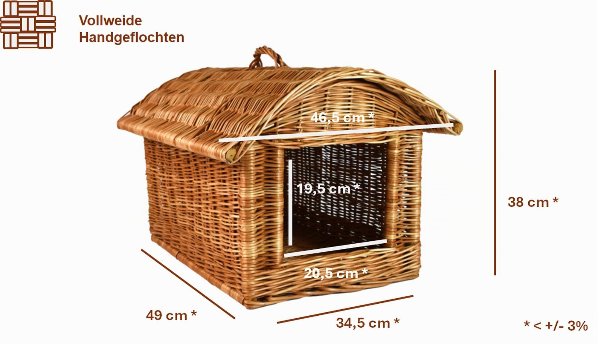 Katzentransportbox Katzen Korbhöhle Katzenhöhle Katzenkorb Hundekorb aus Weide geflochten K5-584