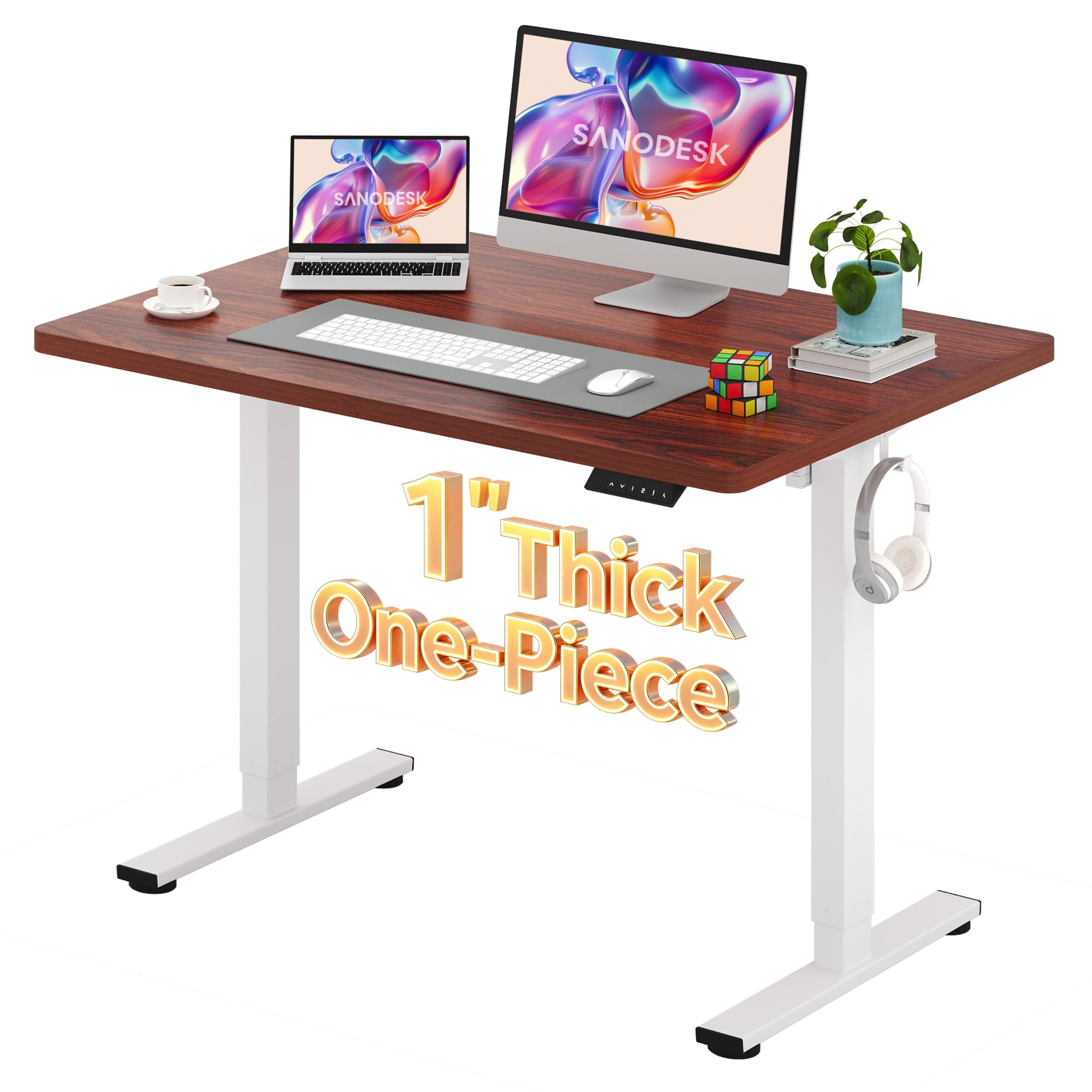 SANODESK One-Piece 1'' Thick Height Adjustable Standing Desk 48''x30''