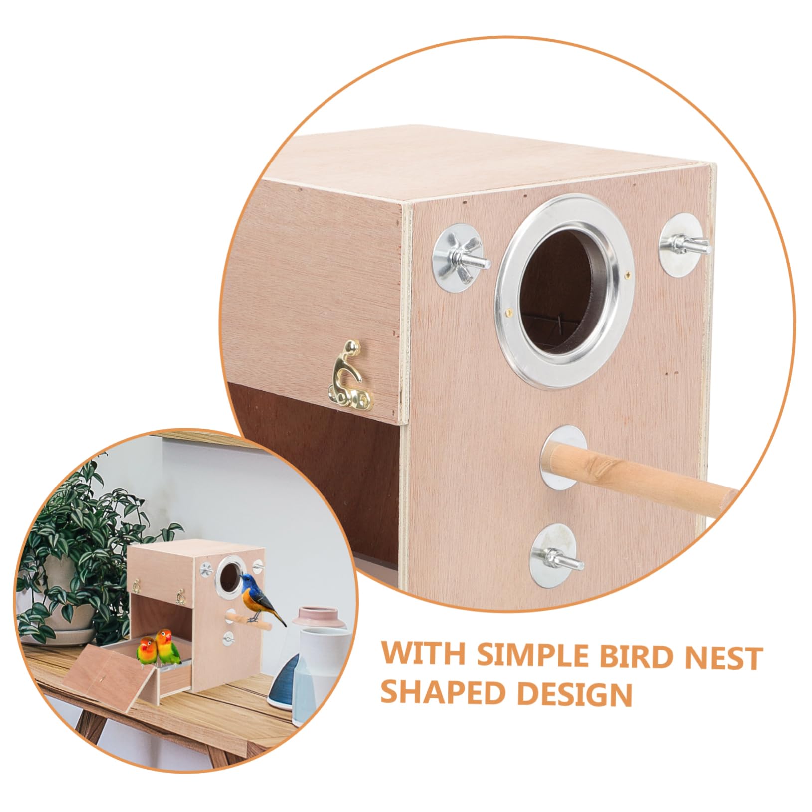 DOITOOL Caja Nido De Hábitat De Loros Loro Dormir Casa Ventana Casas De Pájaros para Nido De Periquitos Cabaña para Dormir Periquito Loro Suministros De Madera Vertical