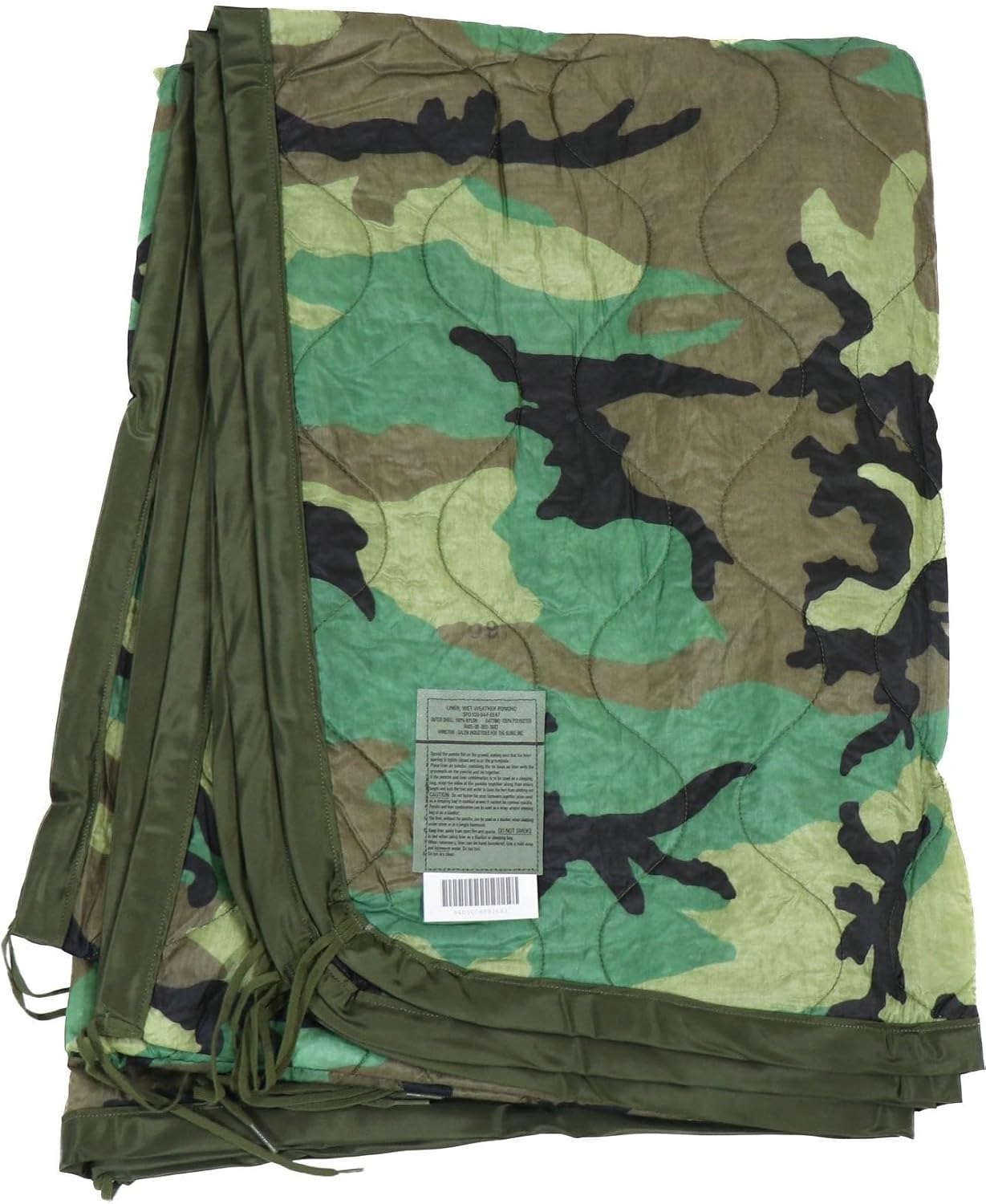 Authentic US Military Poncho Liner Blanket Woobie Woodland M81 Camouflage Military Issue USGI