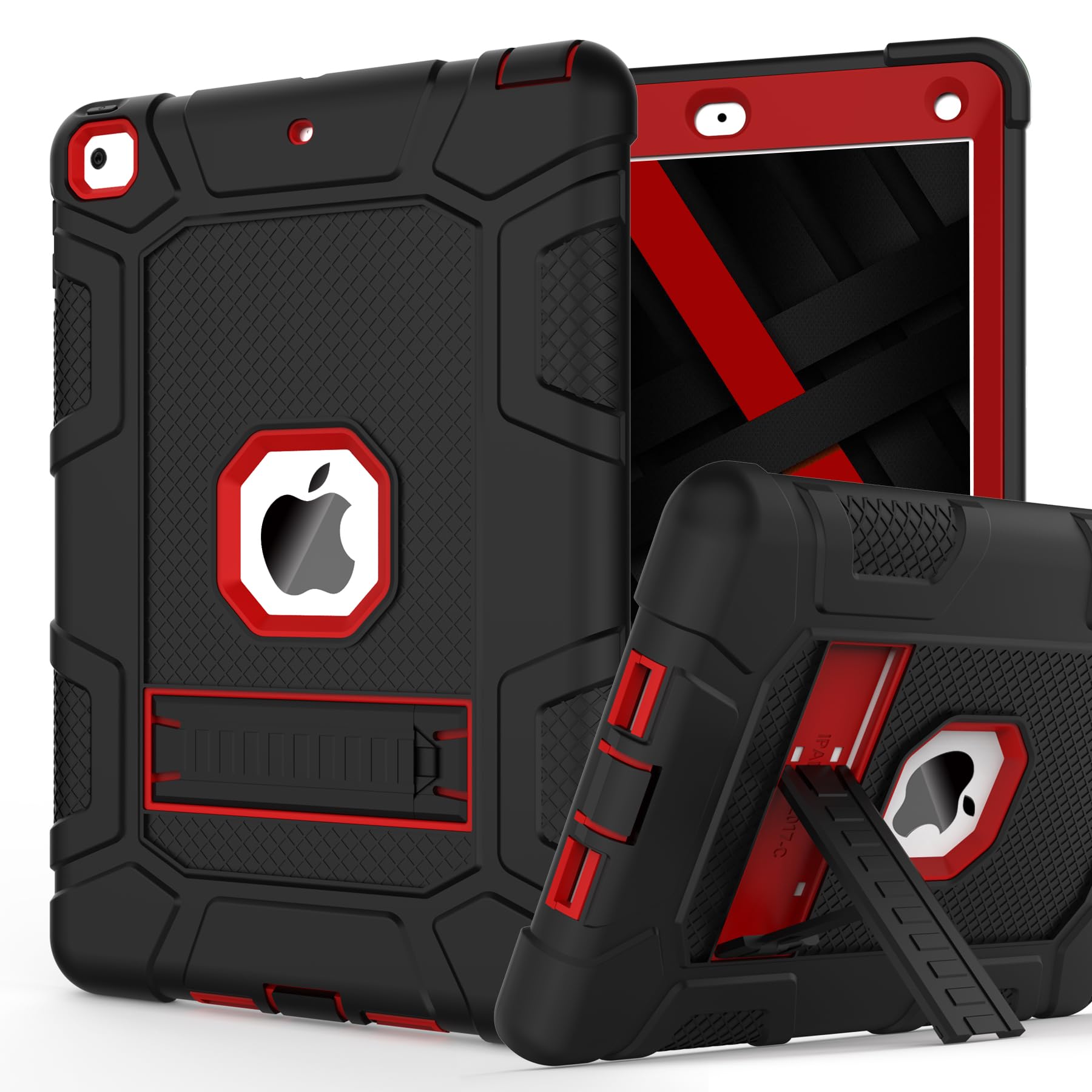 for iPad 6th/5th Generation Case, iPad Air 2 Case 9.7 Inch, [3-in-1] Heavy Duty Shockproof Rugged Protective Cover with Kickstand for A1893 A1954 A1822 A1823 A1566 A1567, Black — Amazon image 15