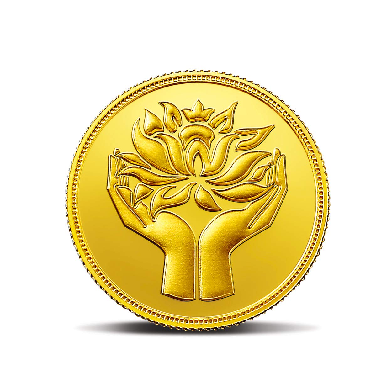 24k (999.9) 0.5 gm Lotus Yellow Gold Coin