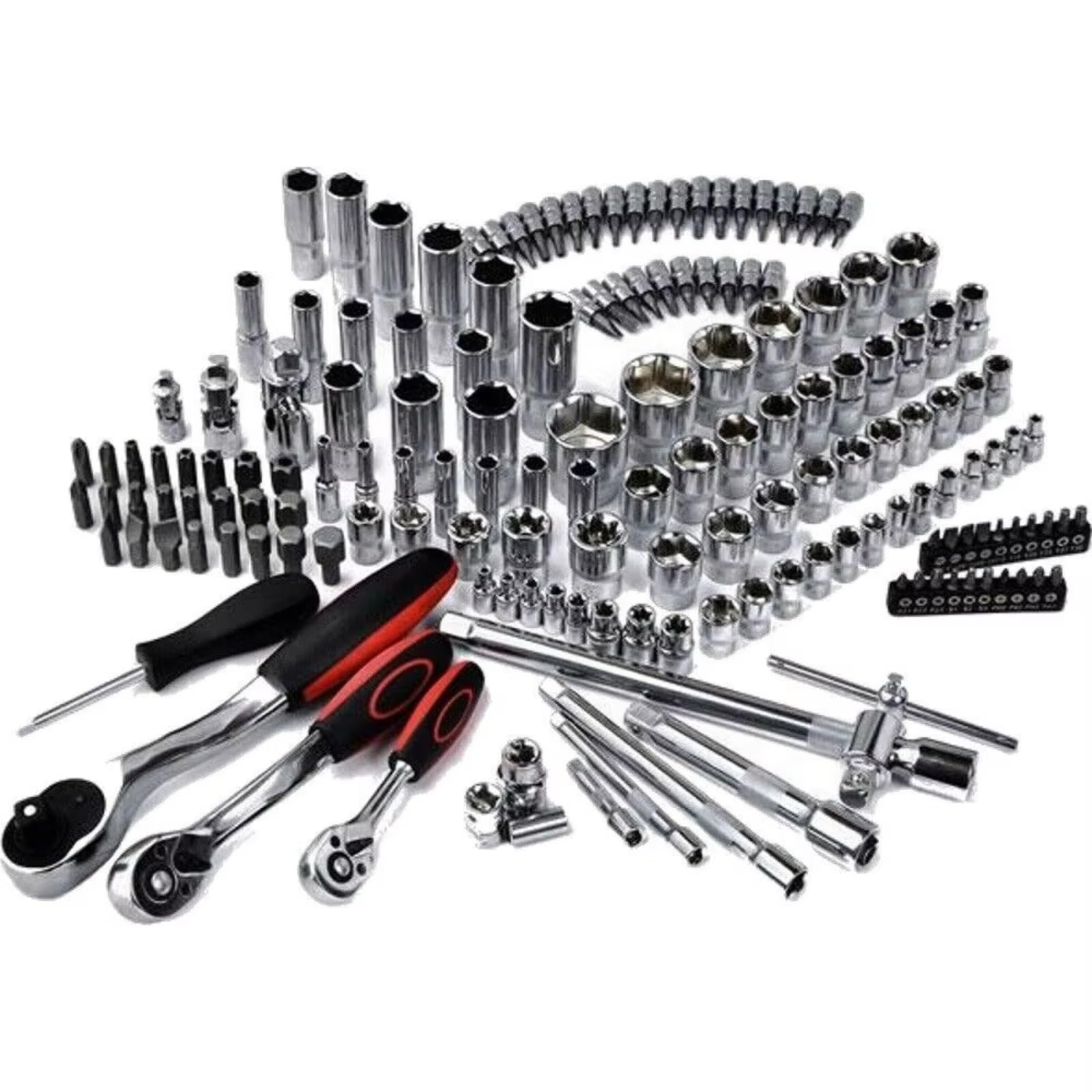 Coffret d'outils de mécanicien Jeu De Douilles Pour Outils De Réparation Automobile Clé À Cliquet Kit De À Cliquet Outils Manuels Boîte À Outils 171 Pièces