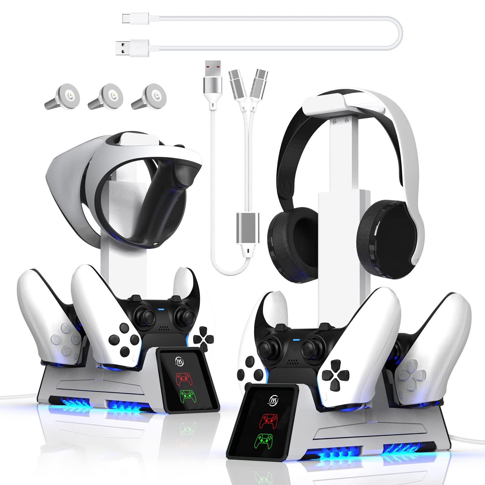 Supporto della stazione di ricarica del controller e set di cavi di ricarica per PS5 Elite, supporto di visualizzazione del caricabatterie della maniglia, controller di gioco VR Accessori di ricarica