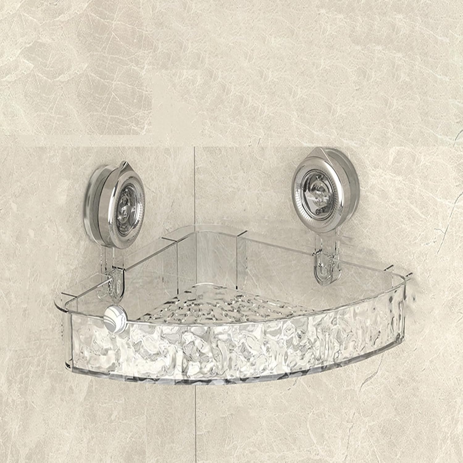 YLBUH Raidley No Drill Clear Wall Caddy Suction Cup Removable Storage Acrylic Wall Mounted Shower Caddy Clear for