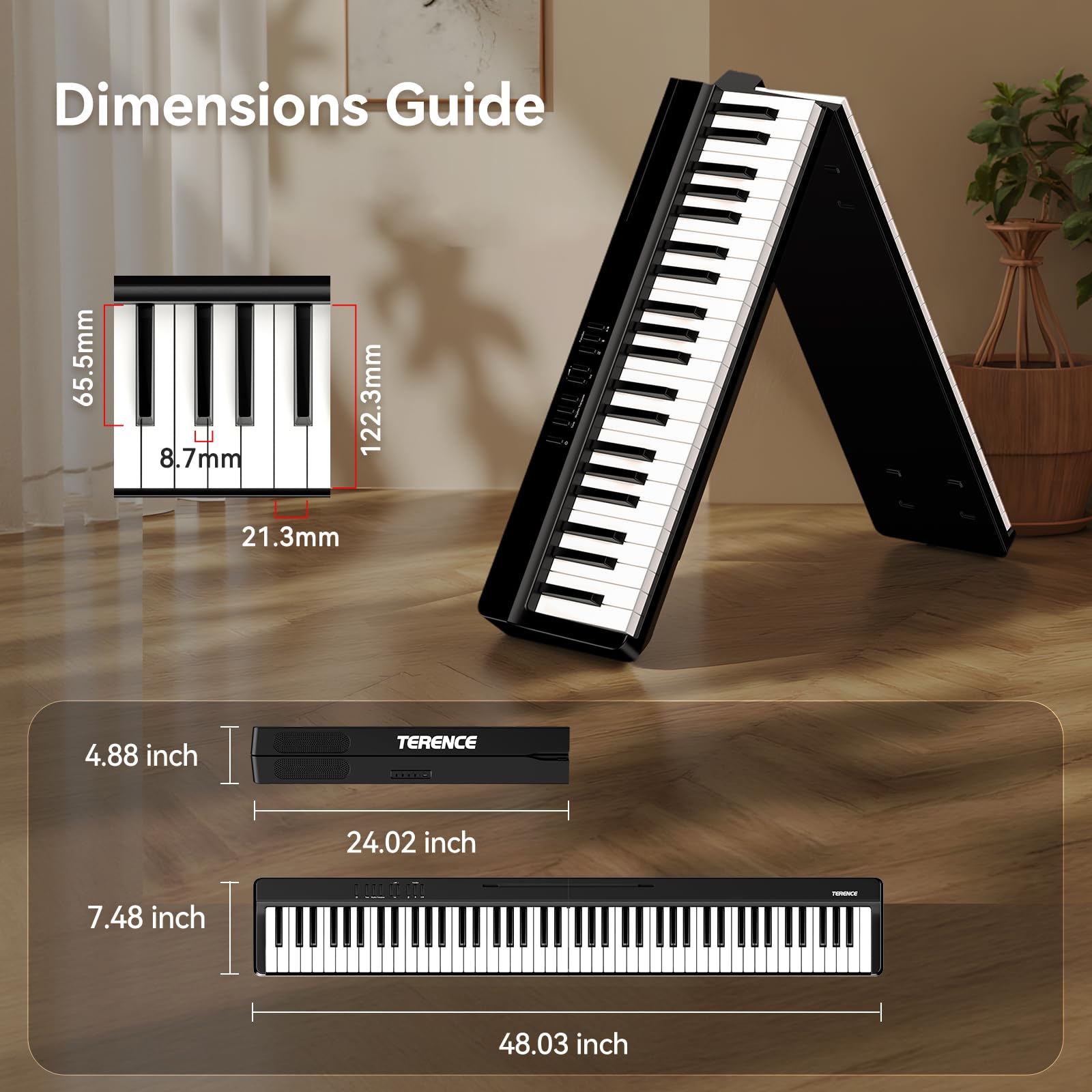 Amazon.com: Portable Piano Keyboard 88 Keys: Semi-Weighted Folding