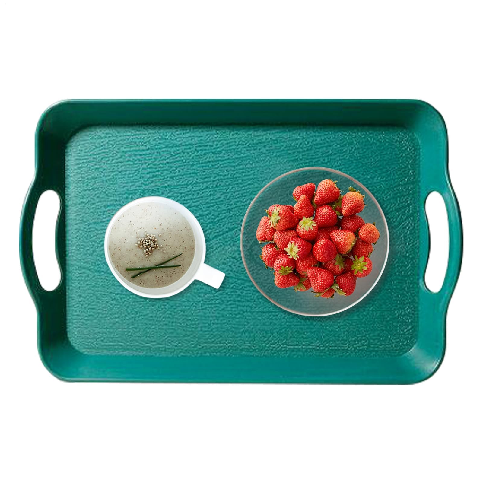 Bandeja rectangular antideslizante para servir – Plato versátil para aperitivos, postres, frutas, verduras y bebidas, perfecto para eventos al aire libre, fiestas y reuniones