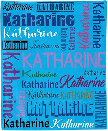 Personalized Blanket for Kids Adults Personalized Name Blanket Custom Blanket with Name Personalized Gifts for Christmas Birthday Valentines Day Mothers Fathers Day (Blue&Colorful, 60"x80")