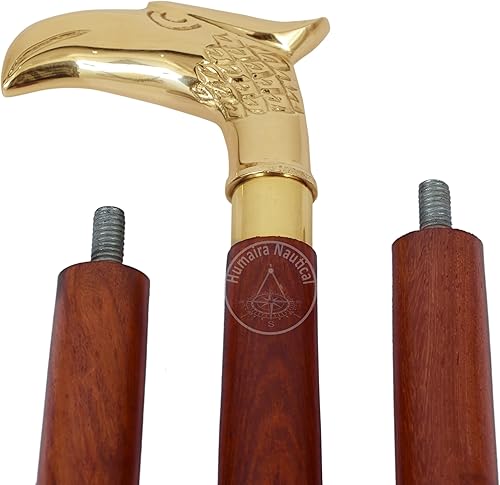 Miniatura 3 de Eagle - Bastón decorativo para hombres y mujeres, bastones de madera y bastón con mango de metal de latón, símbolo de poder y fuerza