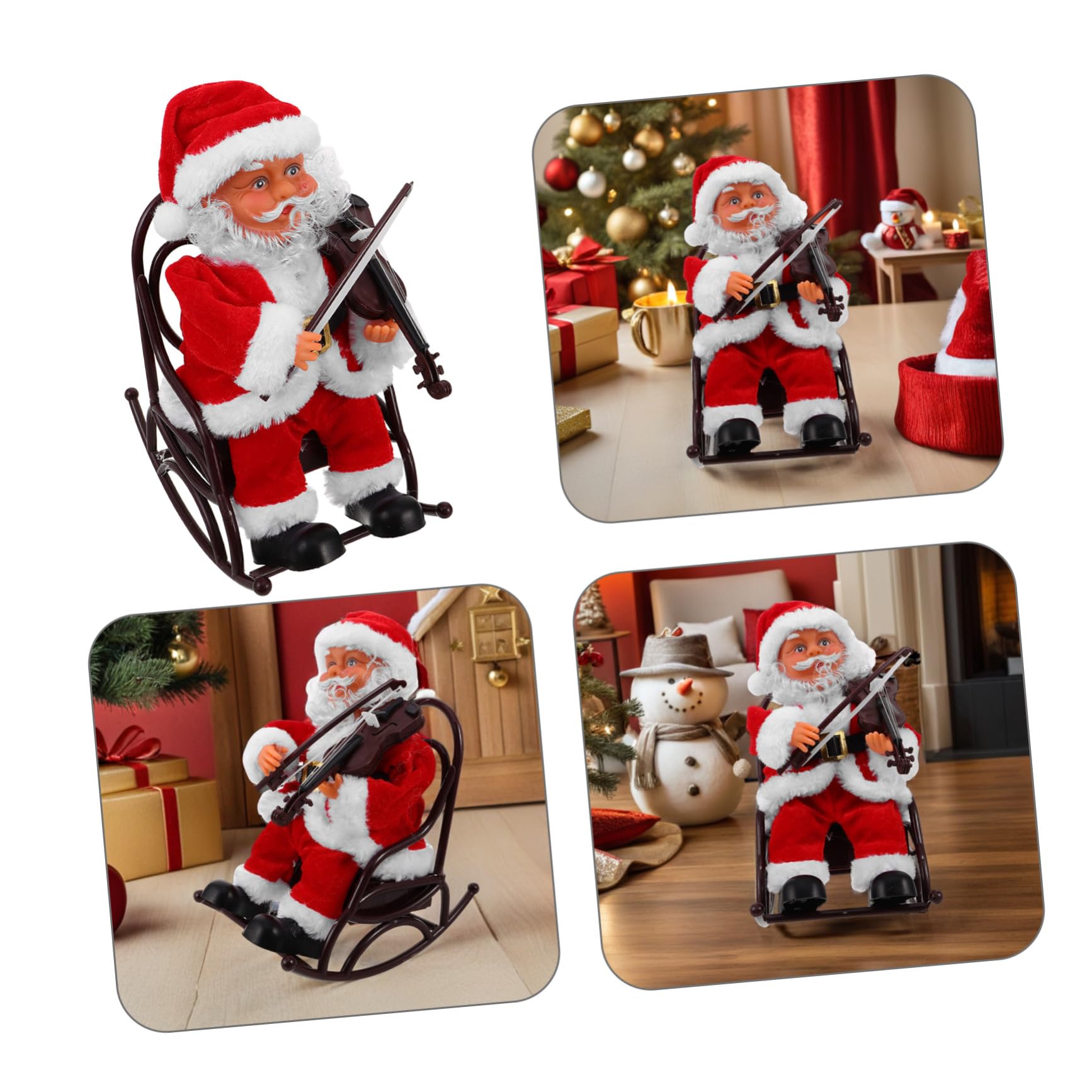 SOIMISS Juguete de Papá Noel Eléctrico Muñeco Adorable con Silla de Ruedas Juguete Decorativo Navideño para Fiestas Infantiles y Hogar Obsequio de Papá Noel