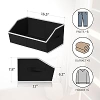 Vista 6 de Contenedores de almacenamiento cúbicos - Paquete de 6 contenedores trapezoidales de almacenamiento, organizadores de armario y almacenamiento
