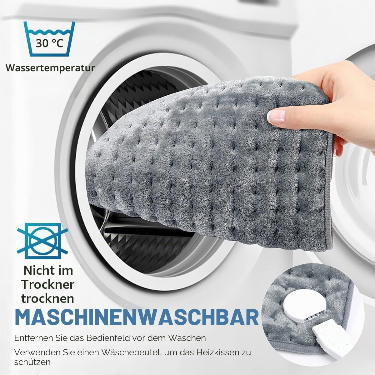 Cuplu 76 x 40 cm Extra Großes Heizkissen - Heizkissen mit Abschaltautomatik - Schnelle Heiztechnik Wärmekissen Elektrisch - Elektrisches Schnelles Heizkissens für Rücken, Nacken, Schulter