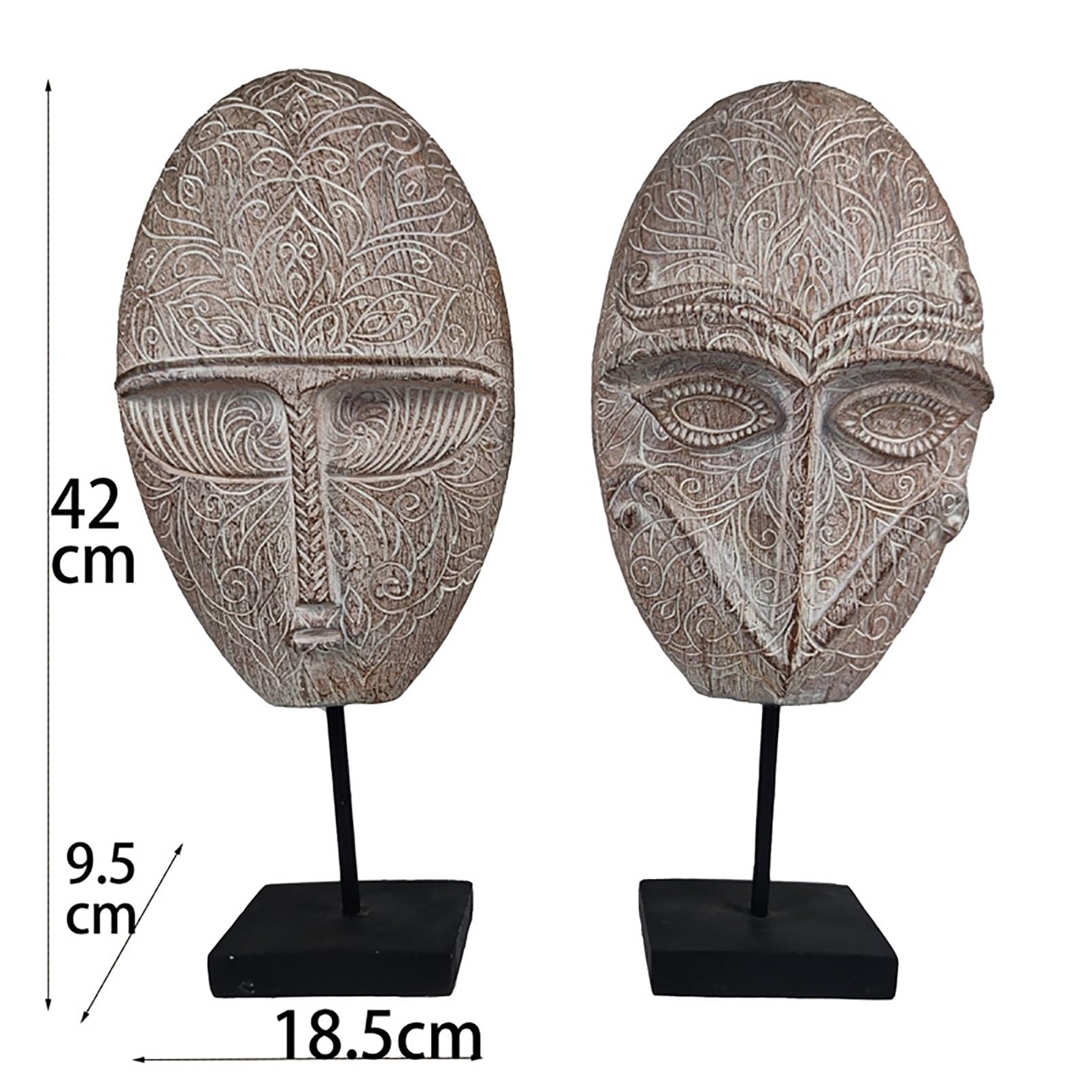 Scultura Astratta A Forma Di Maschera Facciale Su Piedistallo, Statua Artistica Con Ritratto Umano Materico Per L'arredamento Di Casa, Statuetta Moderna Da Esposizione Per Consolle(B)