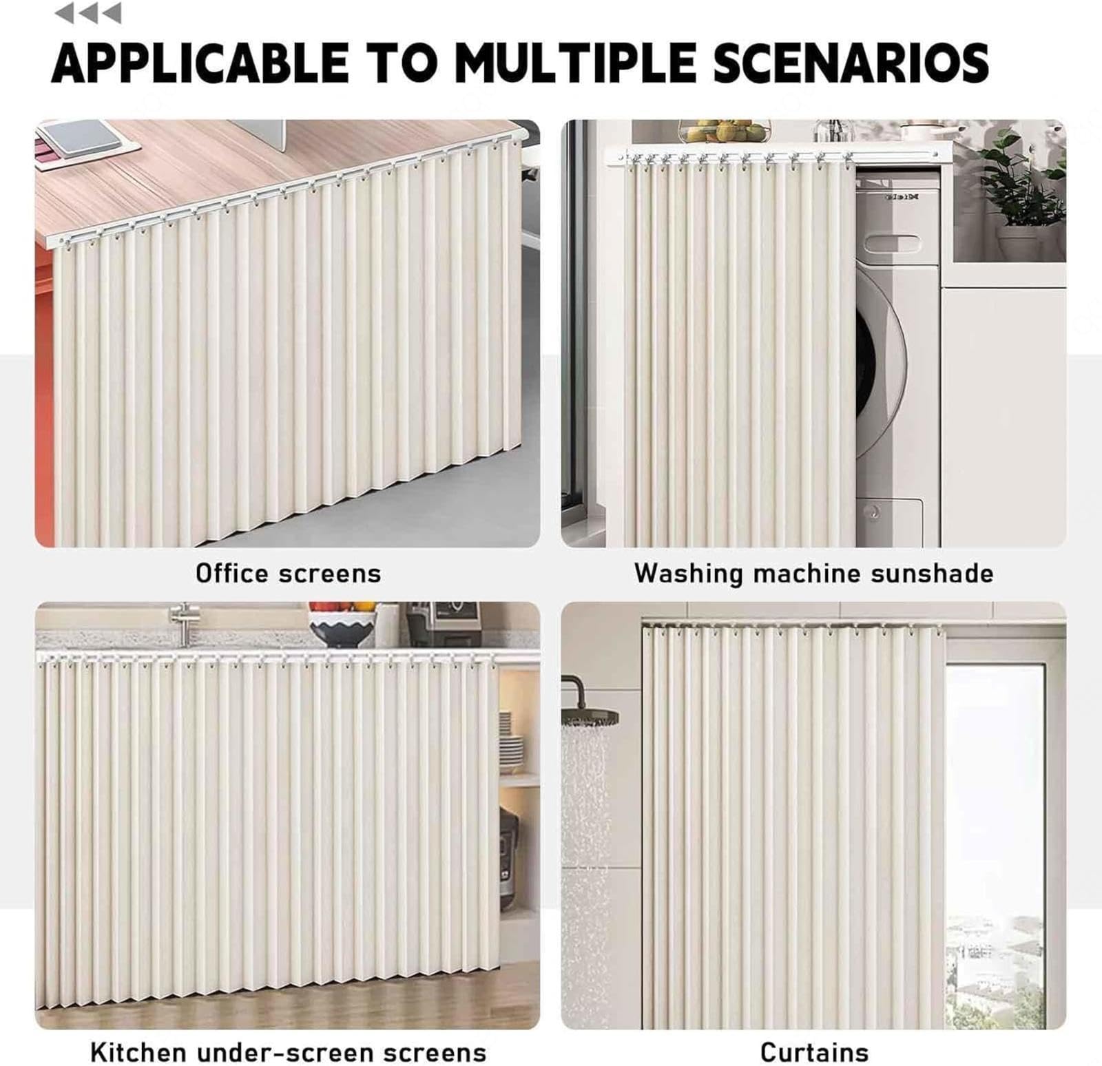Regal Vorhang Mit Schiene,Vorhang Schrank Selbstklebend,schiebegardinen Schiebevorhang Mit Schlaufen Schrankvorhang Zum Schieben Vorhang Für Offenes Regal,Beige-W130cm/H150cm