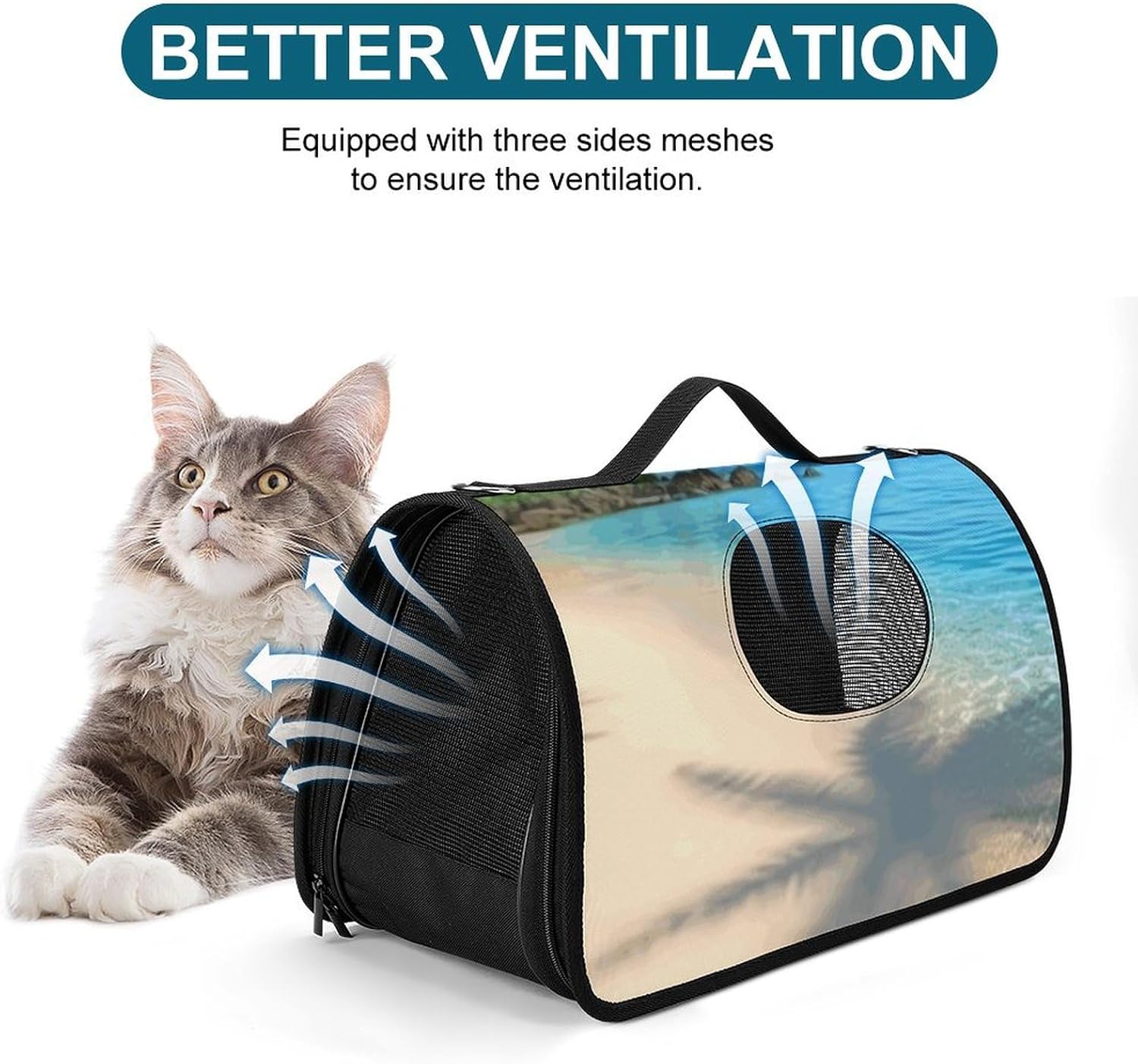 Pet Handbags, Hawaiian Beach Printed Pet Handbags,folding Pet Bags,new Pet Handbags,universal Pet Handbags, 45X26X23.5cm