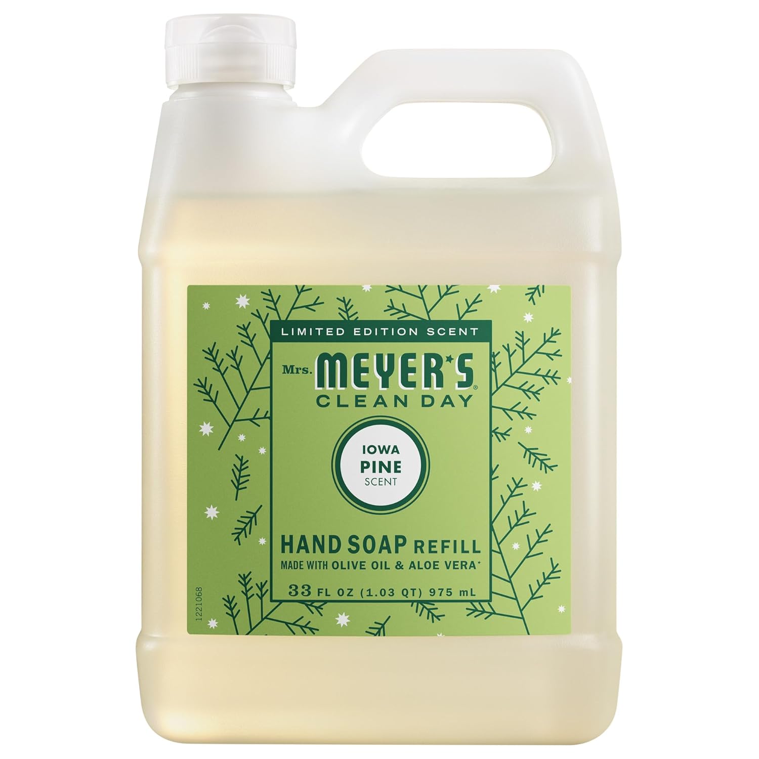 Mrs. Meyer's Iowa Pine Liquid Hand Soap Refill 33oz - Gentle Moisturizing Clean with Essential Oils & Aloe Vera