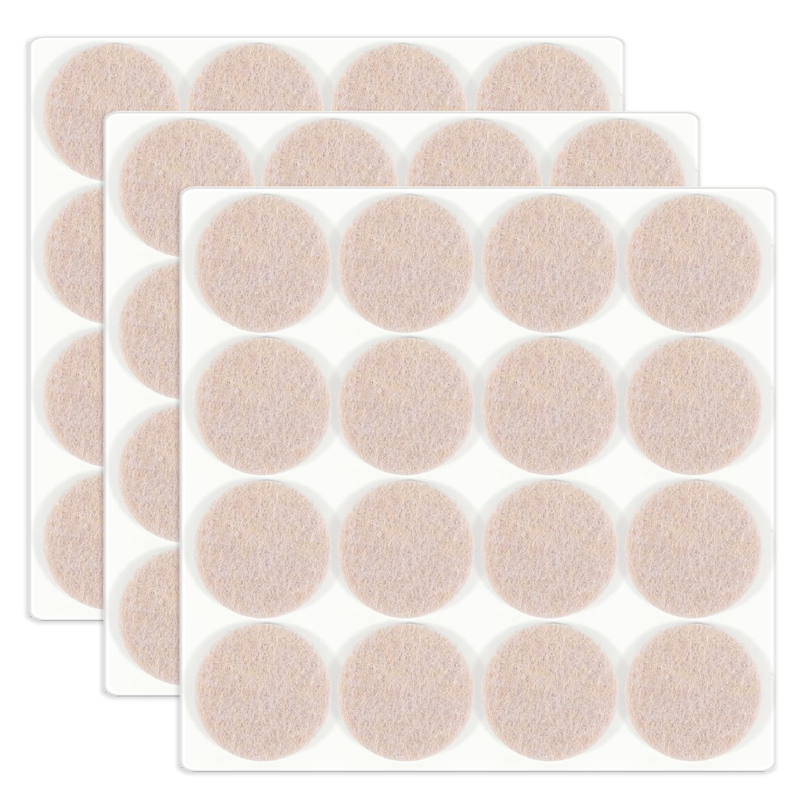 HNR 30mm Felt Furniture Pads for Hardwood Floors - 48 Pcs 3mm Thick Self Adhesive Chair Leg Felt Pads, Floor Protector Pads for Furniture Feet (Beige)