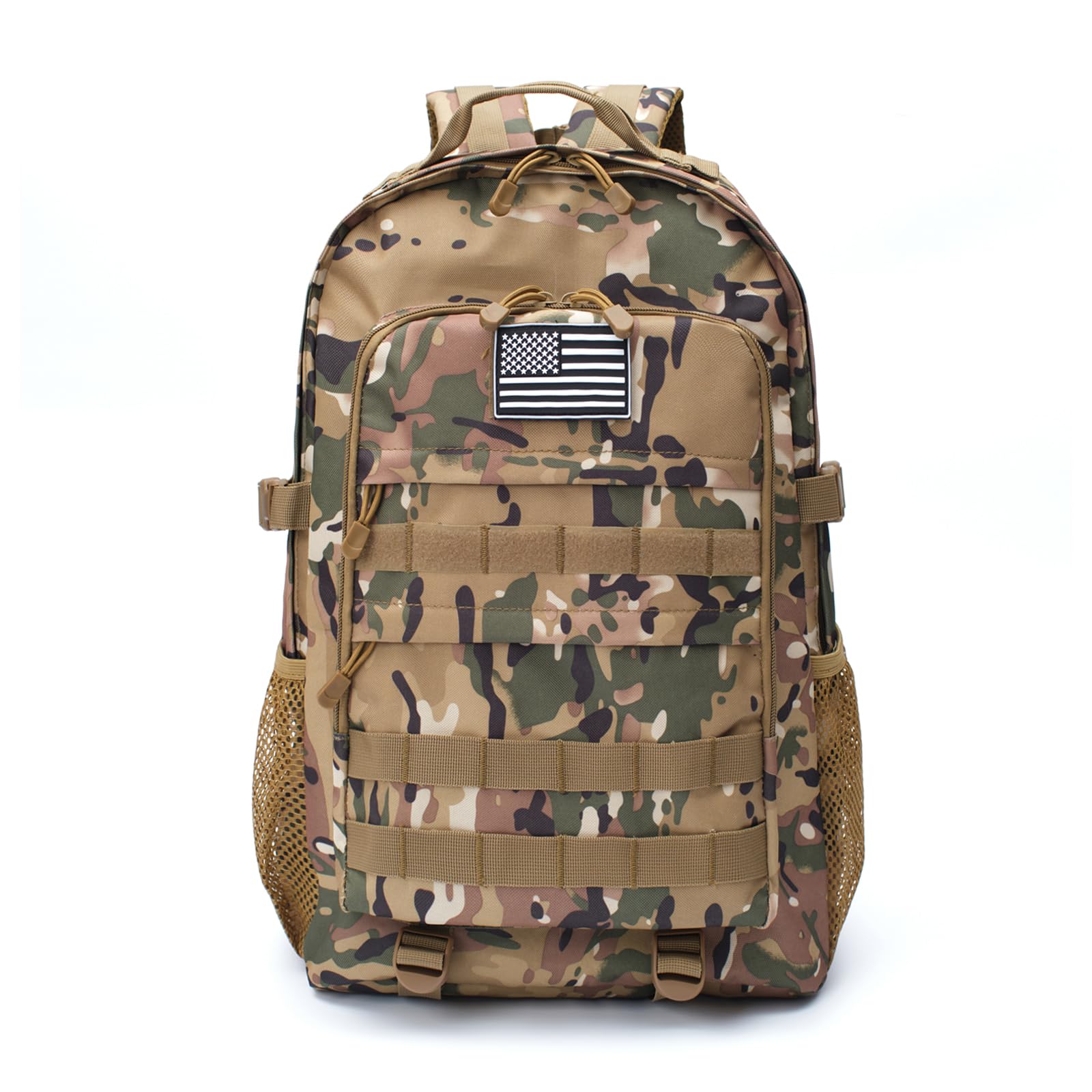 WOWCOIN Camo Backpack for Boys,Kids Army Backpack Boys with USA Flag Patch,35L Waterproof Tactical School Backpack for Travel Outdoor