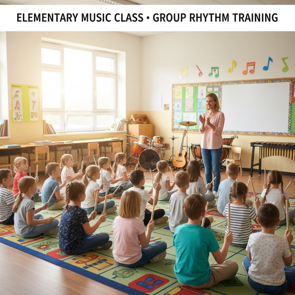 HILAZA 30 Pieces Rhythm Sticks for Kids Bulk, 12 Inch Wood Music Lummi Stick, Natural Color image 3