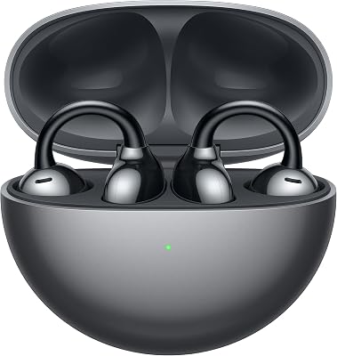 HUAWEI FreeClip Auriculares Inalámbricos Bluetooth,Clip Innovador,Open-Ear,Gran Duración de Batería,Cancelación de Ruido en Llamadas por IA,Resistencia IP54 al Polvo y a Salpicaduras de Agua,Negro