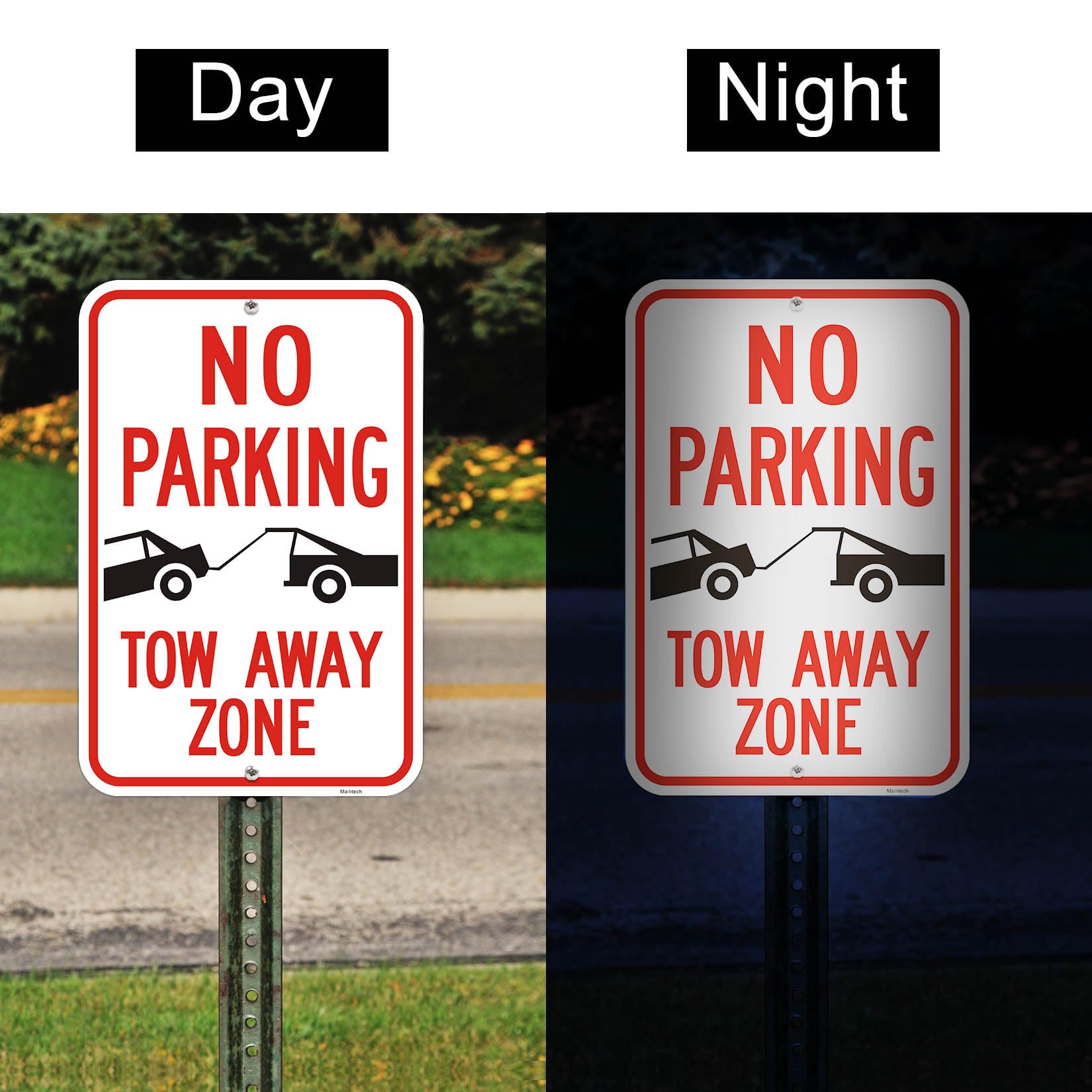 Lot de 2 grands panneaux « No Parking »
