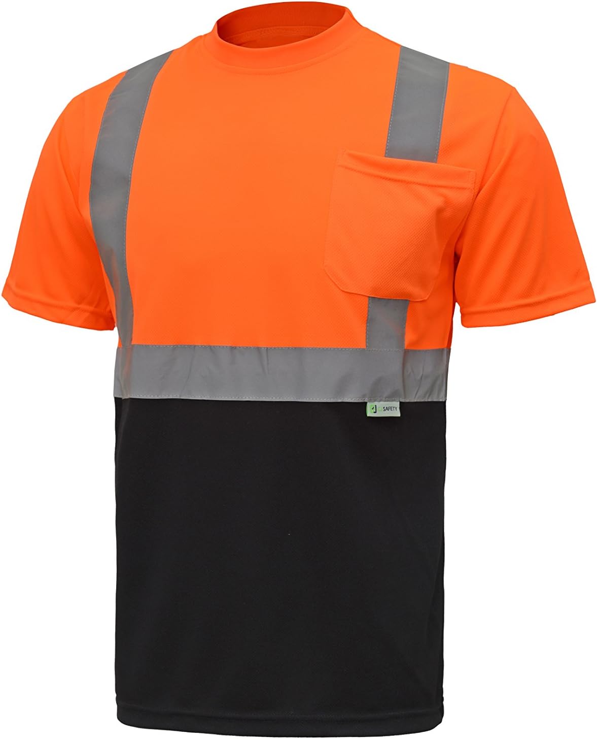 CJ Safety (New Sizes) CJHVTS2003 ANSI Class 2 High Vis Short Sleeve Black Bottom Safety Shirt Moisture Wicking Mesh (Extra Large, Green) : Tools & Home Improvement