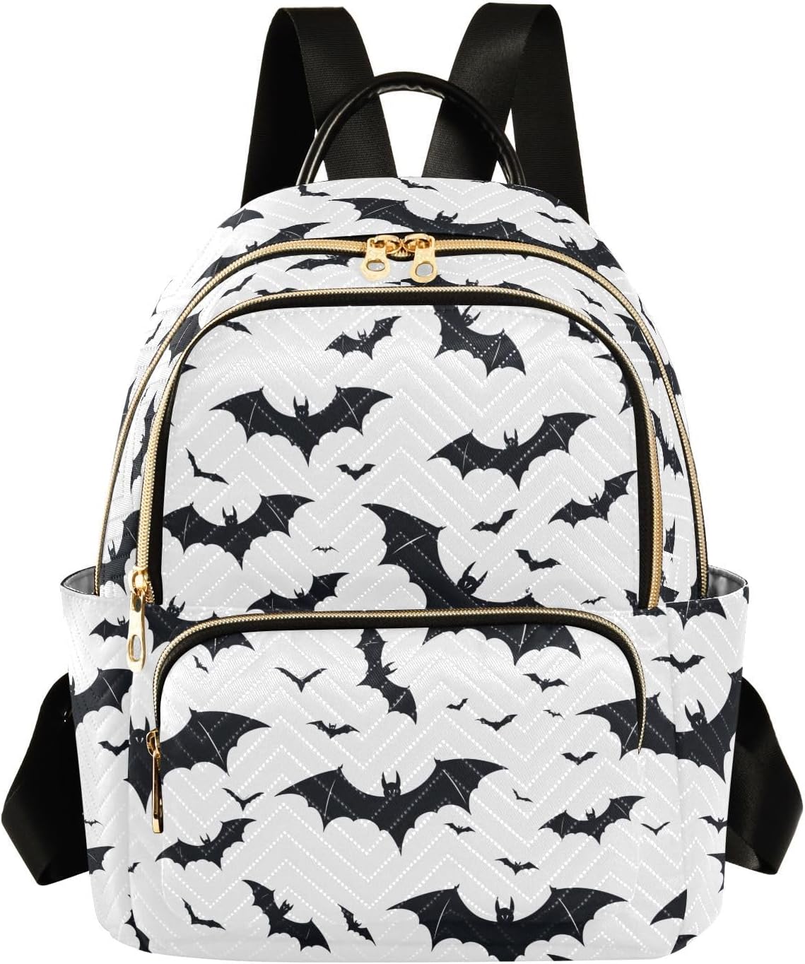 Black Bats Women Mini Backpack Purse Ladies Fashion Backpacks Casual Shoulder Bag Daypack for School Work Travel Small