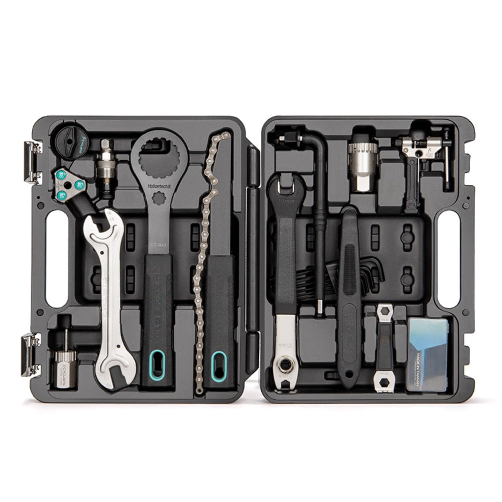 Kit de 22 herramientas de reparación de ciclismo para bicicletas de montaña y carretera, juego de herramientas de mantenimiento con extractor de remaches de cadena, llaves de pedal y herramientas de