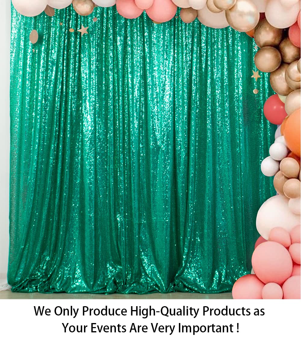 ShinyBeauty Green Sequin Backdrop Curtain 2 Panels Sequin Backdrop 4FTx8FT Shimmer Backdrop for Photography Backdrop Drapes Green Glitter Backdrop Curtain Christmas Decor