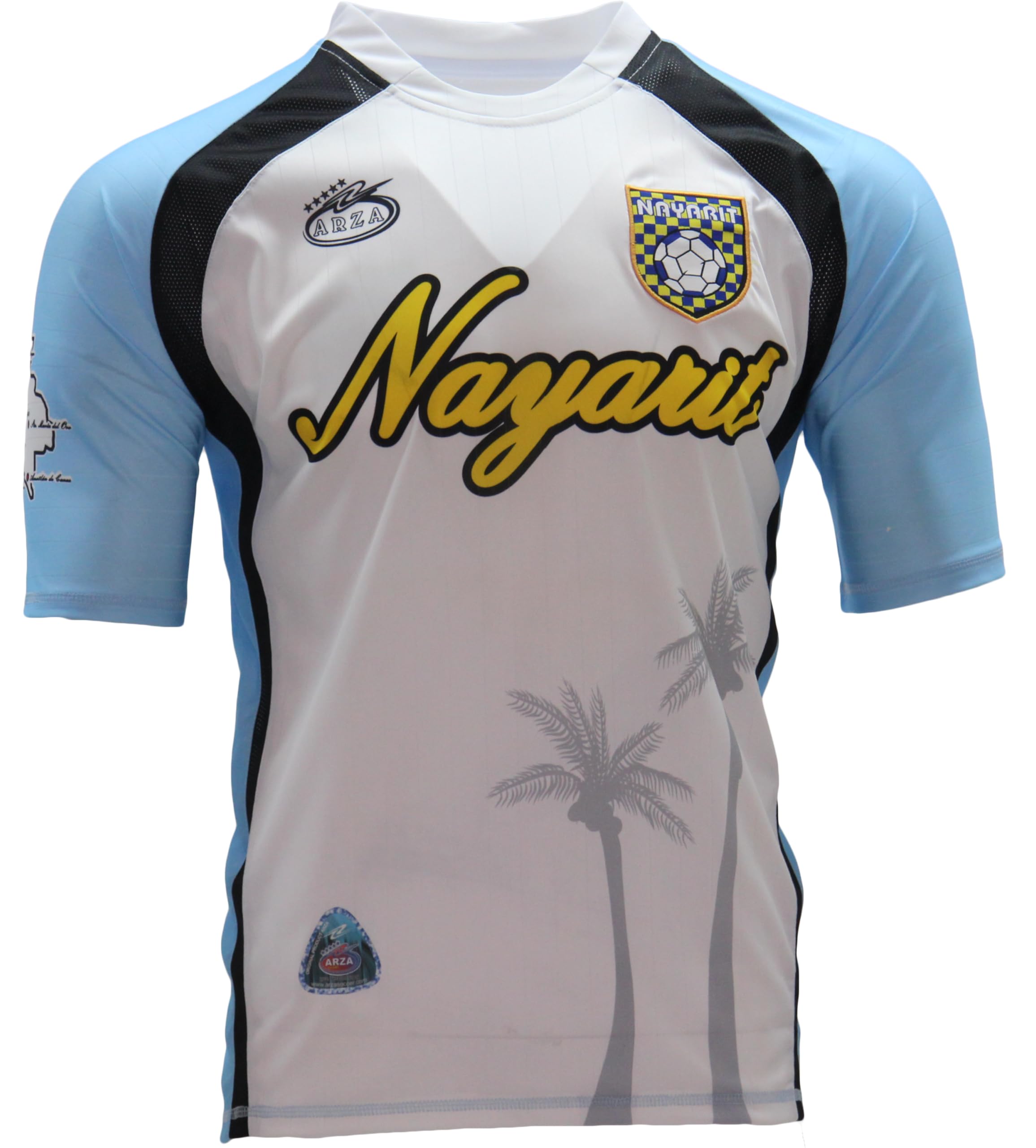 ARZA Nayarit Mexico Soccer Jersey Color White and Blue Design (Large)