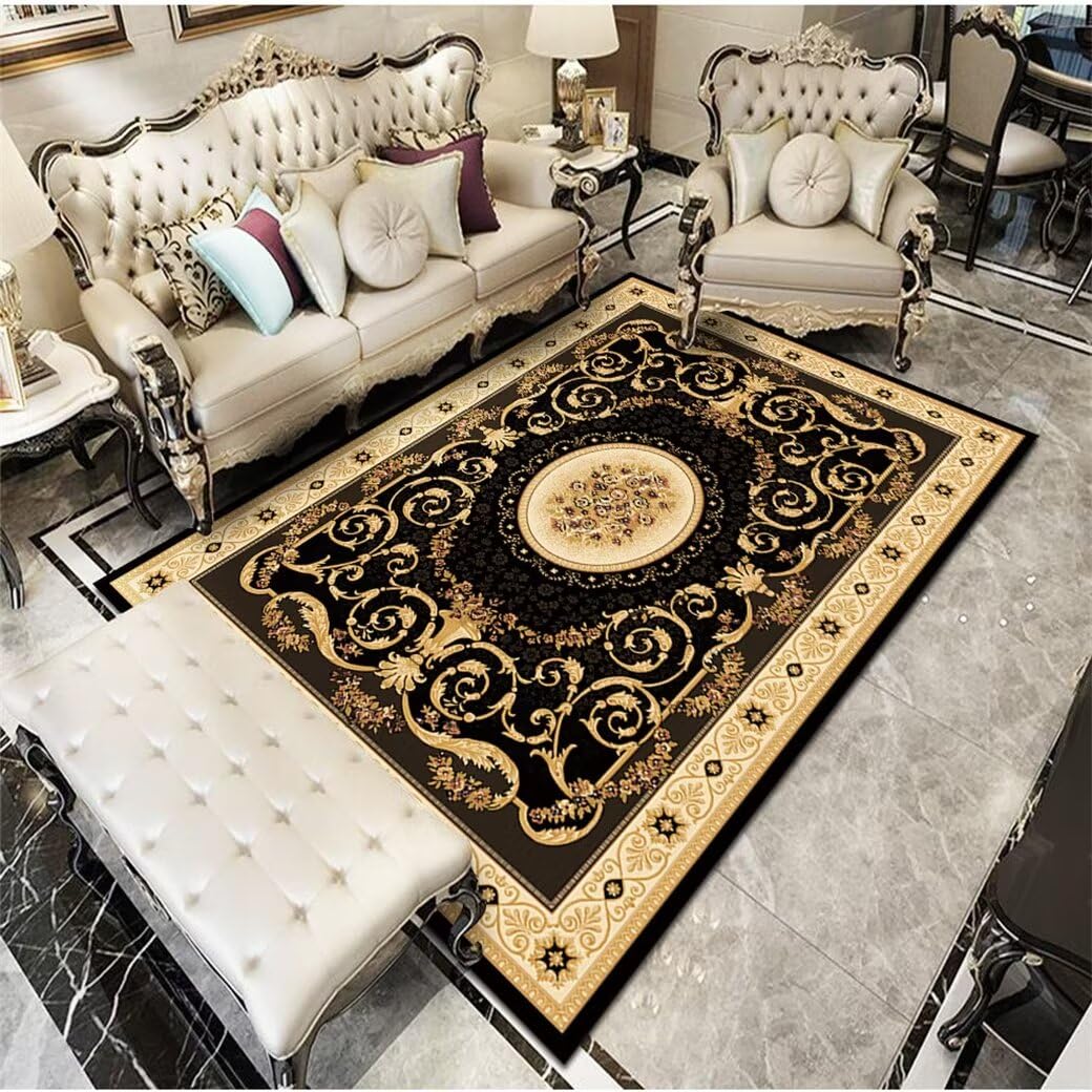 Tapis chambre bebe noir et fleuri pour un coin éveil doux 120x120