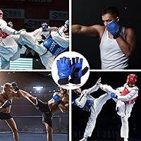 Vista 7 de Guantes de boxeo de kickboxing, guantes de boxeo para hombres, mujeres, niños, medio dedo, saco de boxeo, guantes de lucha para hombres y mujeres