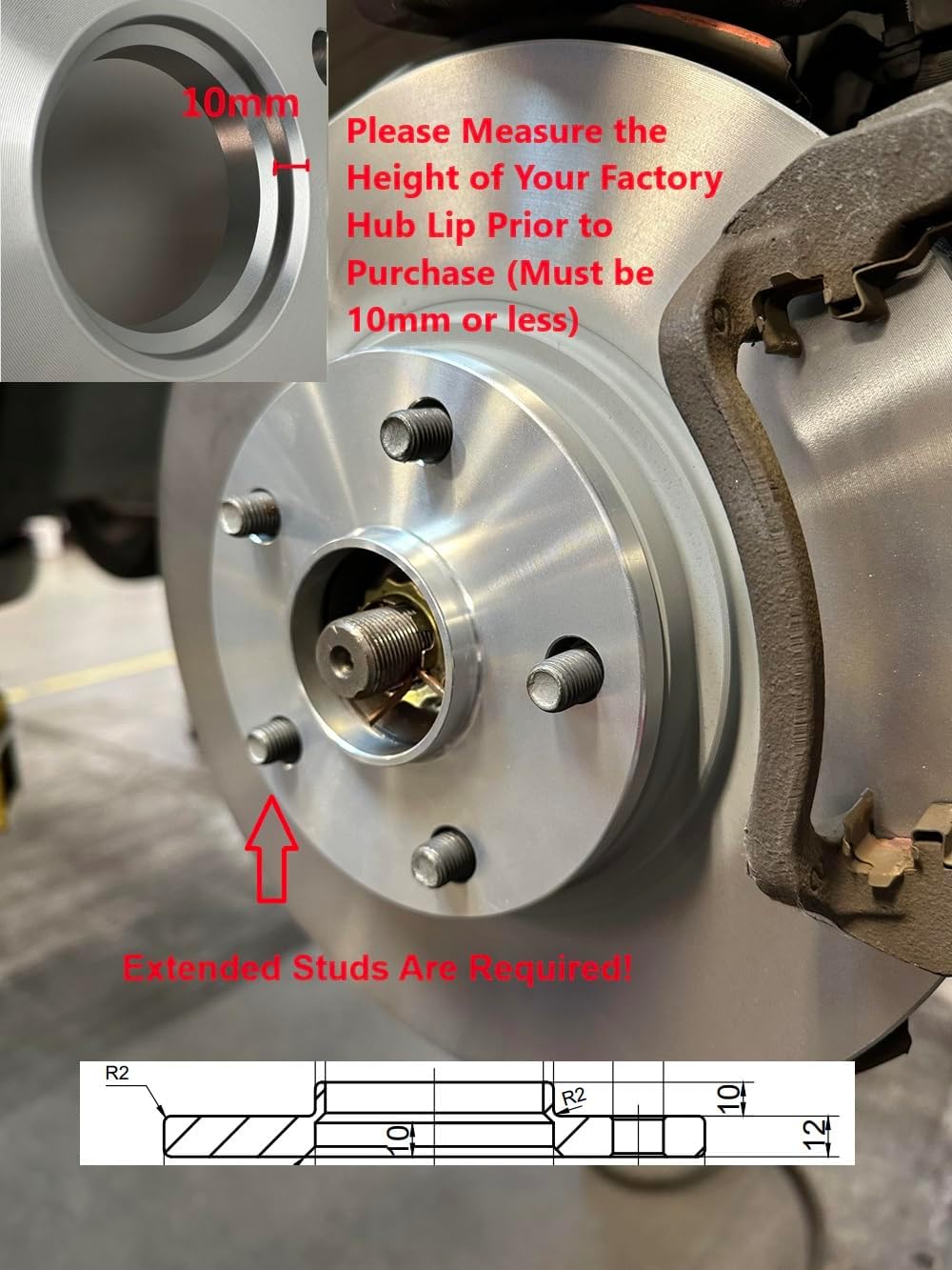 12mm Wheel Spacers Hubcentric 5x4.75 Compatible For Chevy Camaro 1982-2002, Corvette 1984-2019, Blazer 1987-2005, S10 1982-2004, Pontiac Firebird 1982-2002, Trans Am 1984-1997 (2pc 70.3mm) 5x120.7 Anodized Silver 12mm With Lip (2pc)
