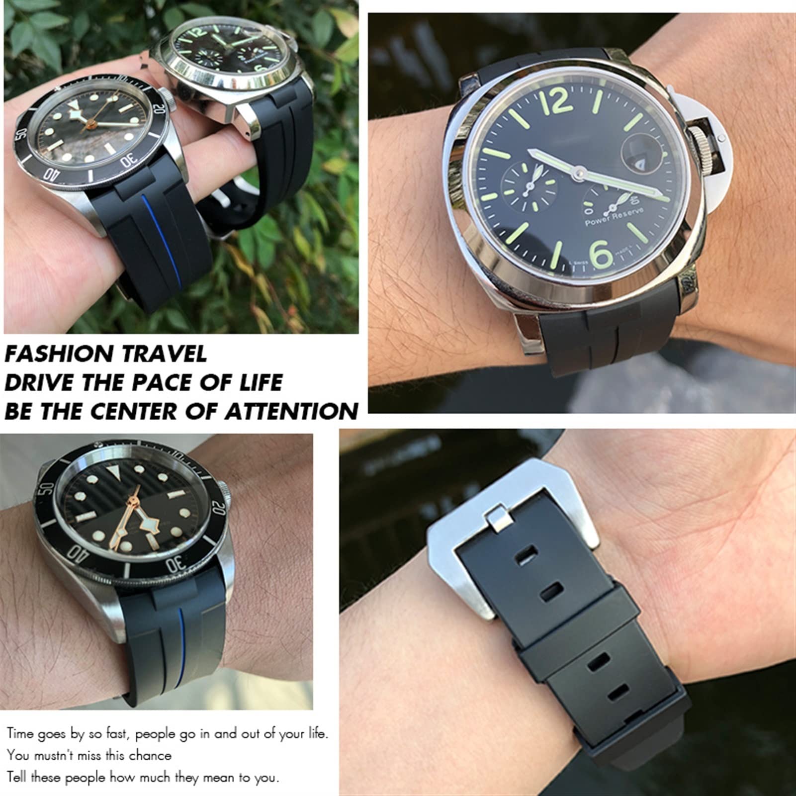 Gummi 23mm 22mm 24mm Uhrenarmband für Tudor Heritage Black Bay Bronze Pelagos Rot wasserdichte Sportarmbänder Uhrenarmbänder