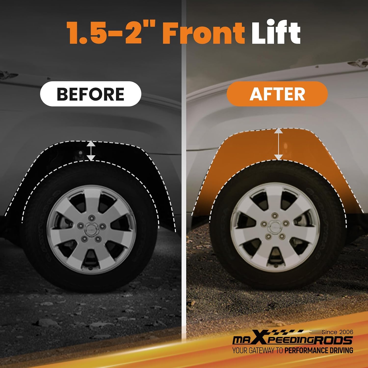 maXpeedingrods 2” Front Leveling Lift Kit for Chevy/GMC Pickup/SUV 1988-1999, Adjustable Forged Torsion Keys