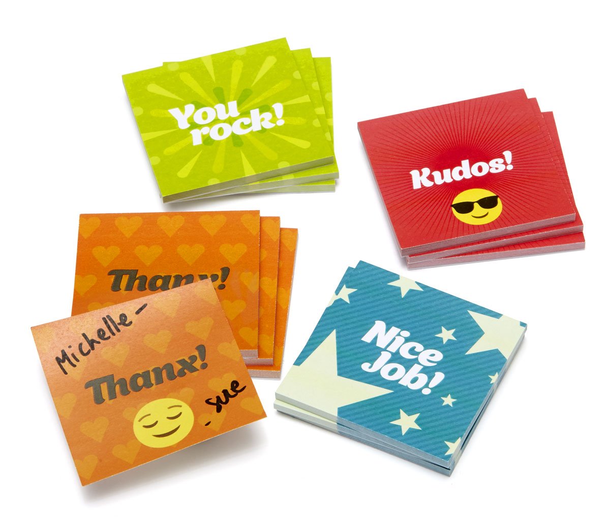 Trainers Warehouse Mini Kudos Sticky Notes (Set of 12) | Clever & Colorful - Recognize Large or Small Contributions, & Inspire Continued Efforts | Measures 2.25" Square