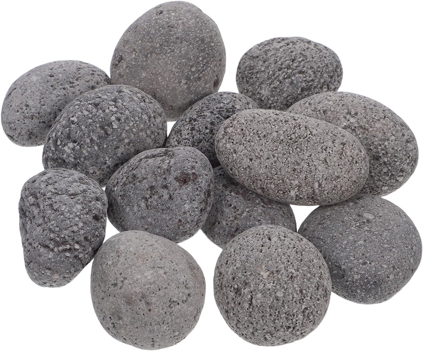 Natural Volcanic Lava Stones for Fire Pit and Fireplace, 3-5cm Patio Heater Rocks, Reusable Basalt Fire Bowl Filler for Outdoor and Indoor Landscaping, 1kg Bag