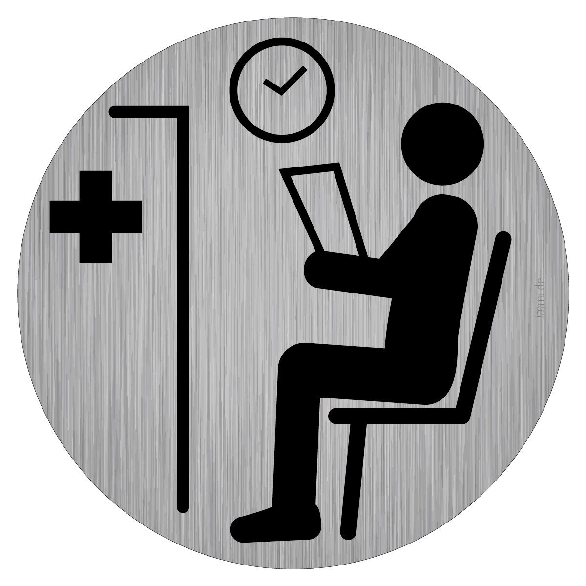 immi Türschild Aufkleber, Wartezimmer, Ärzte, Praxen, Klinik, Patienten, 95mmØ
