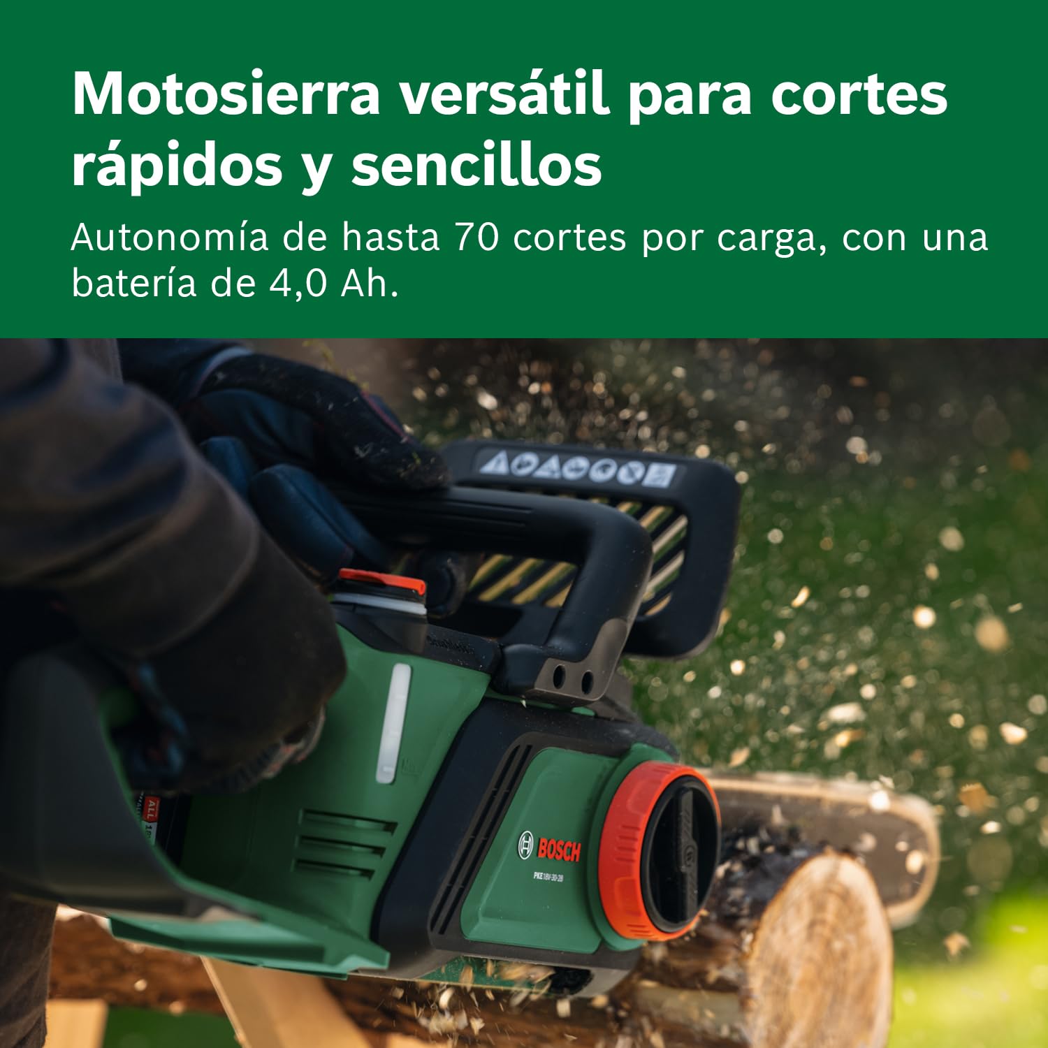 Bosch motosierra a batería PKE18V-30-28 (tecnología OptiCut, Peso: 3,9 kg, Velocidad de la cadena: 9 m/s, sin batería)